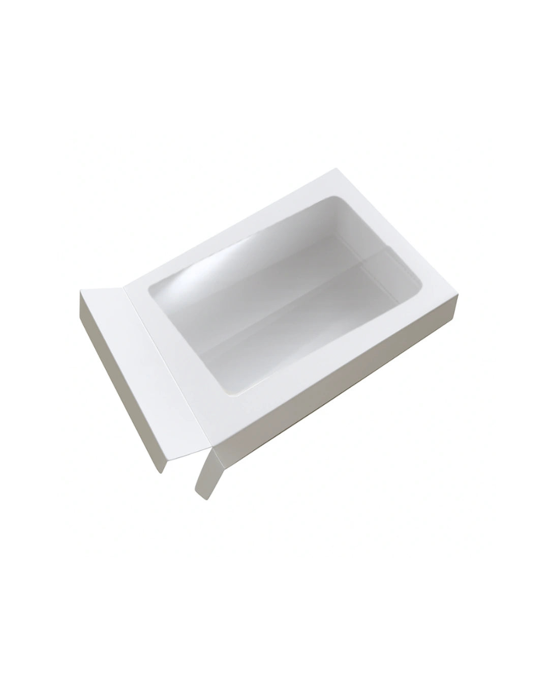 L3.75xW3.75xH1.25inch 4 Piece Chocolate Side Opening Box White Virgin Kraft Paper With Window-1000/Ctn