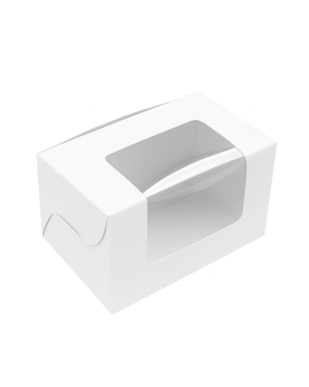 L4.25xW4.25XH4 inch 250Gms White Virgin Kraft Paper Cookie Box With Window-1000/Ctn