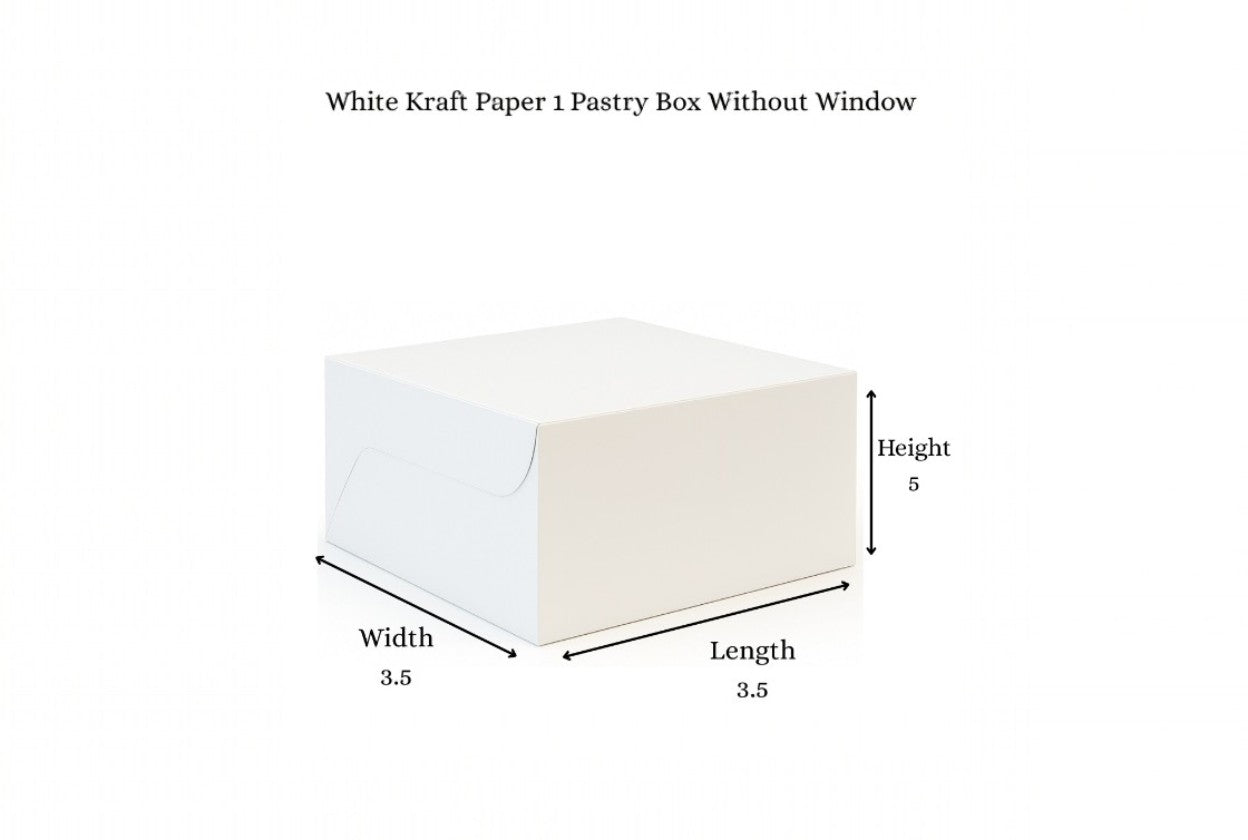 L5xW3.5XH3.5 inch 1 Pastry Box White Virgin Kraft Paper Without Window-1000/ctn