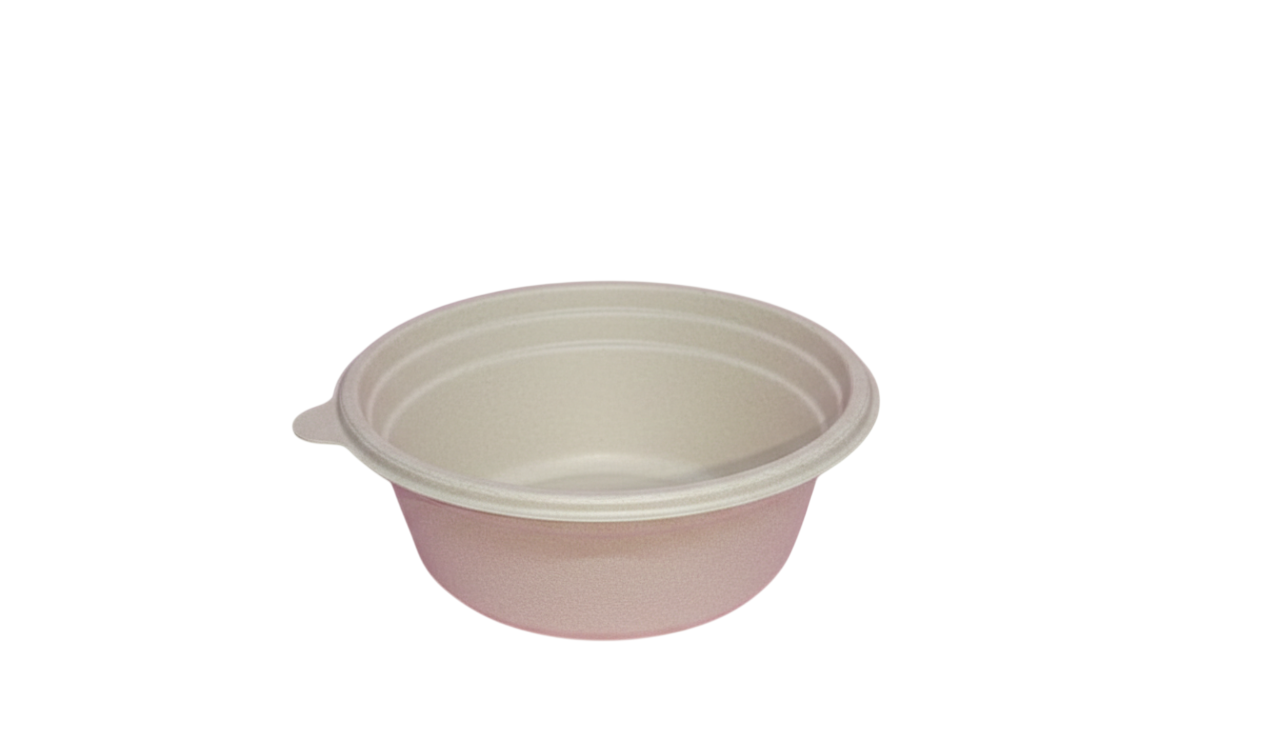 300ml Cornstarch Round Bowl with Lid Biodegradable