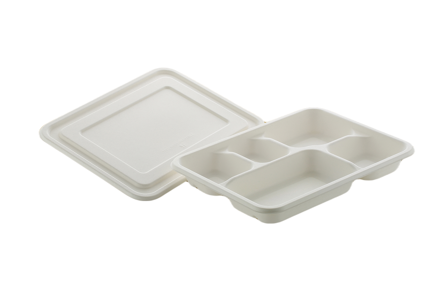 Lid For Bagasse 3 Compartment Meal Tray 100% Compostable