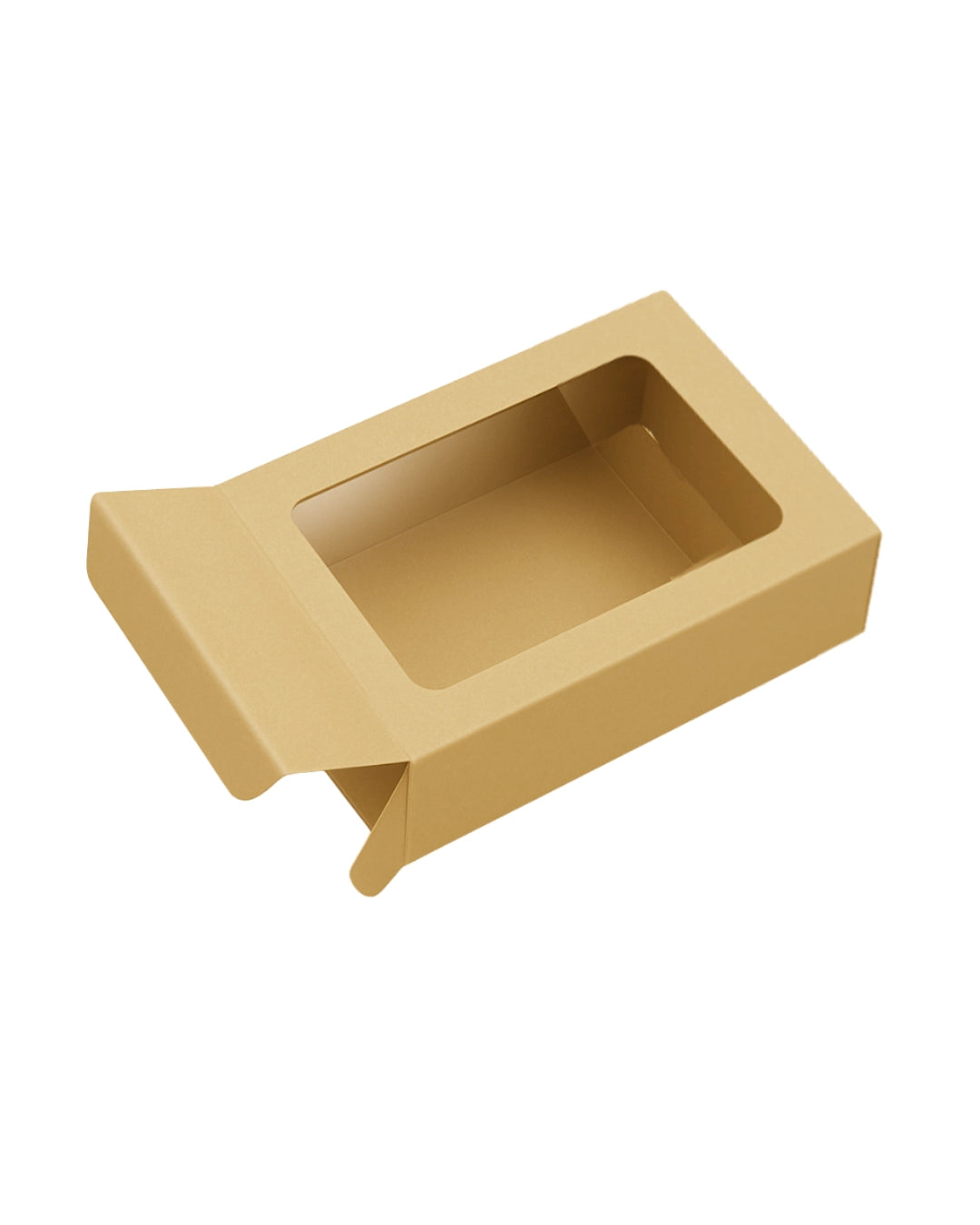 L5.5xW3.75xH1.25inch 6 Piece Chocolate Side Opening Box Brown Virgin Kraft Paper With Window-1000/Ctn