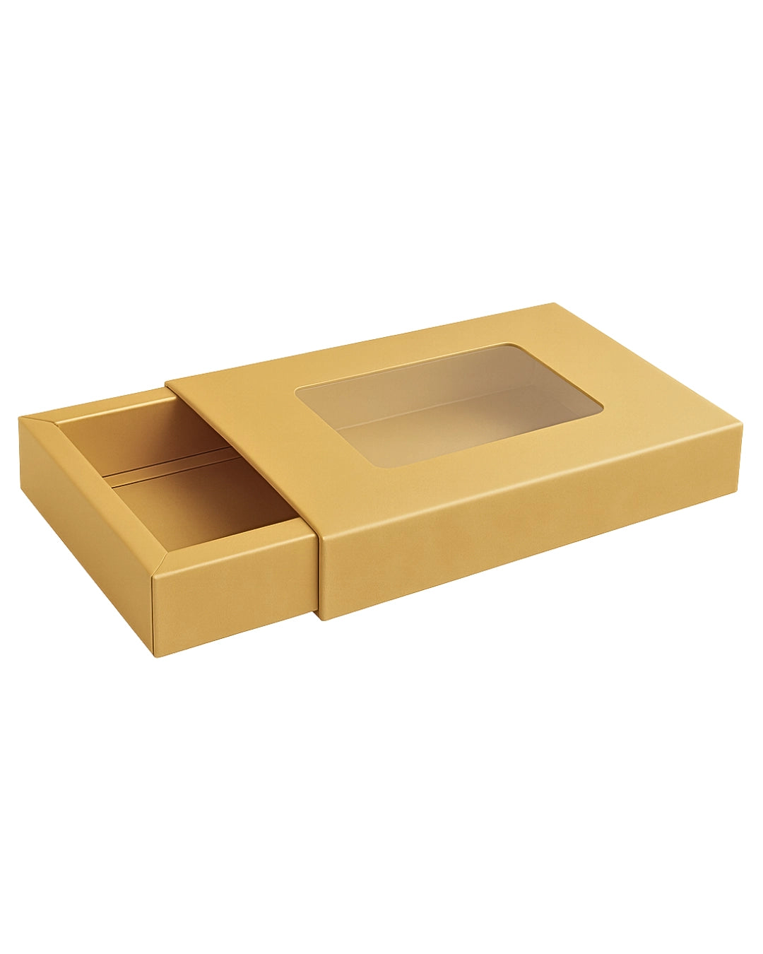 L6.50xW5xH1.25 inch 6 Piece Chocolate Slider Box Brown Virgin Kraft Paper With Window-1000/Ctn