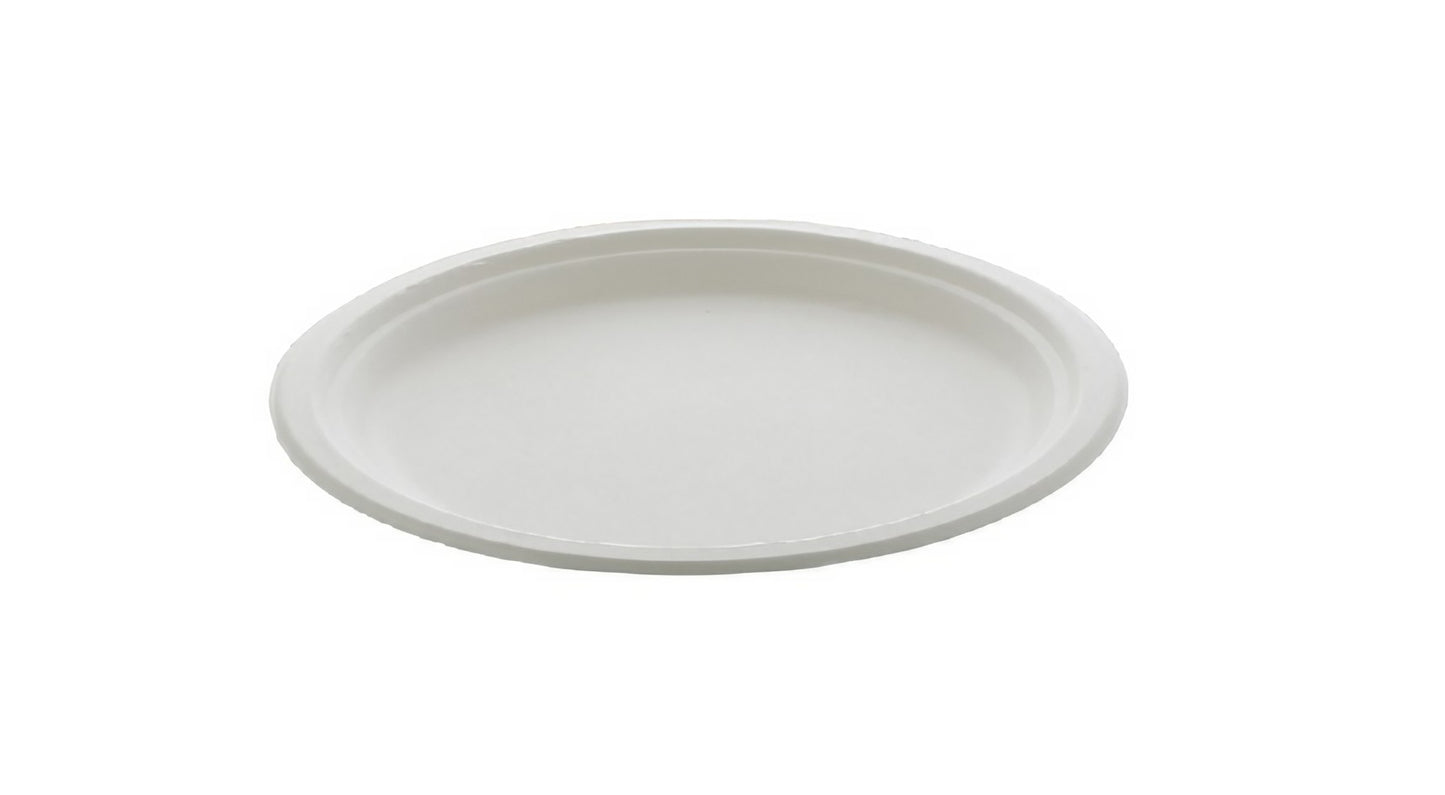 9-Inch Bagasse Round Plate 100% Compostable