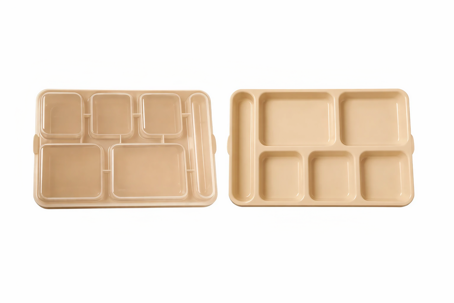 6 Compartment Tray in Beige