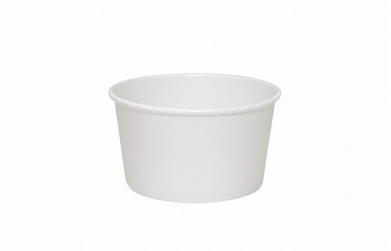 125ml Kraft White paper Takeaway container Food-grade with leak-resistant Suitable for soups, noodles, and hot or cold takeaway items.