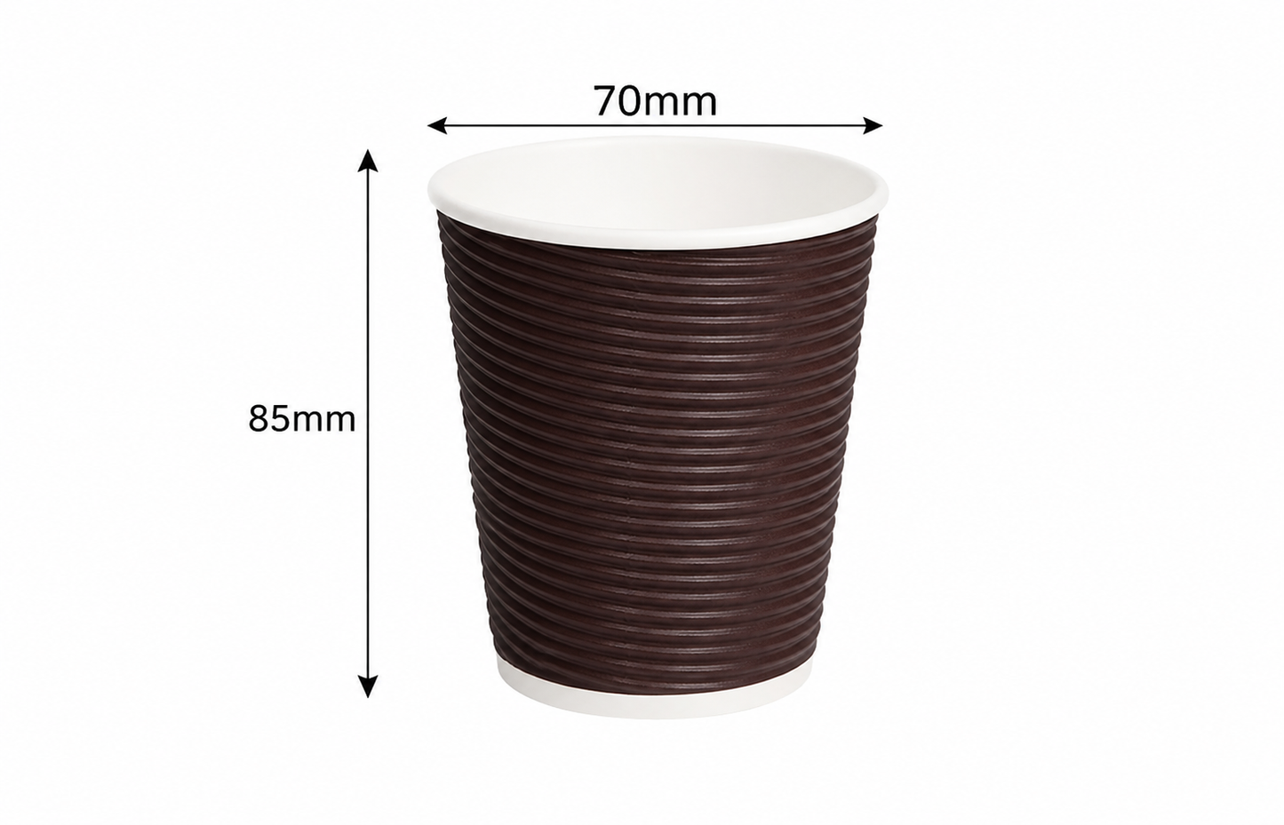 7oz ripple wall paper cup designed for serving hot beverages like coffee and tea, providing better heat protection and comfortable grip.