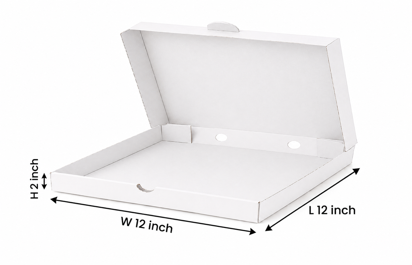 12inch Pizza Box 3Ply 200+120+200 Gsm Un Printed White