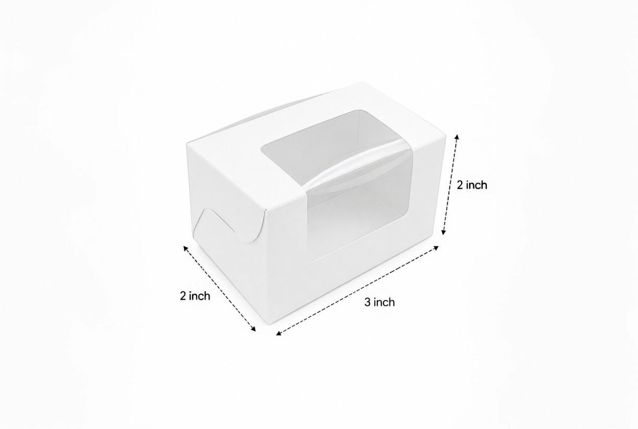 L3xW2xH2inch 3 Macaron Box White Virgin Kraft Paper With Window-1000/Ctn
