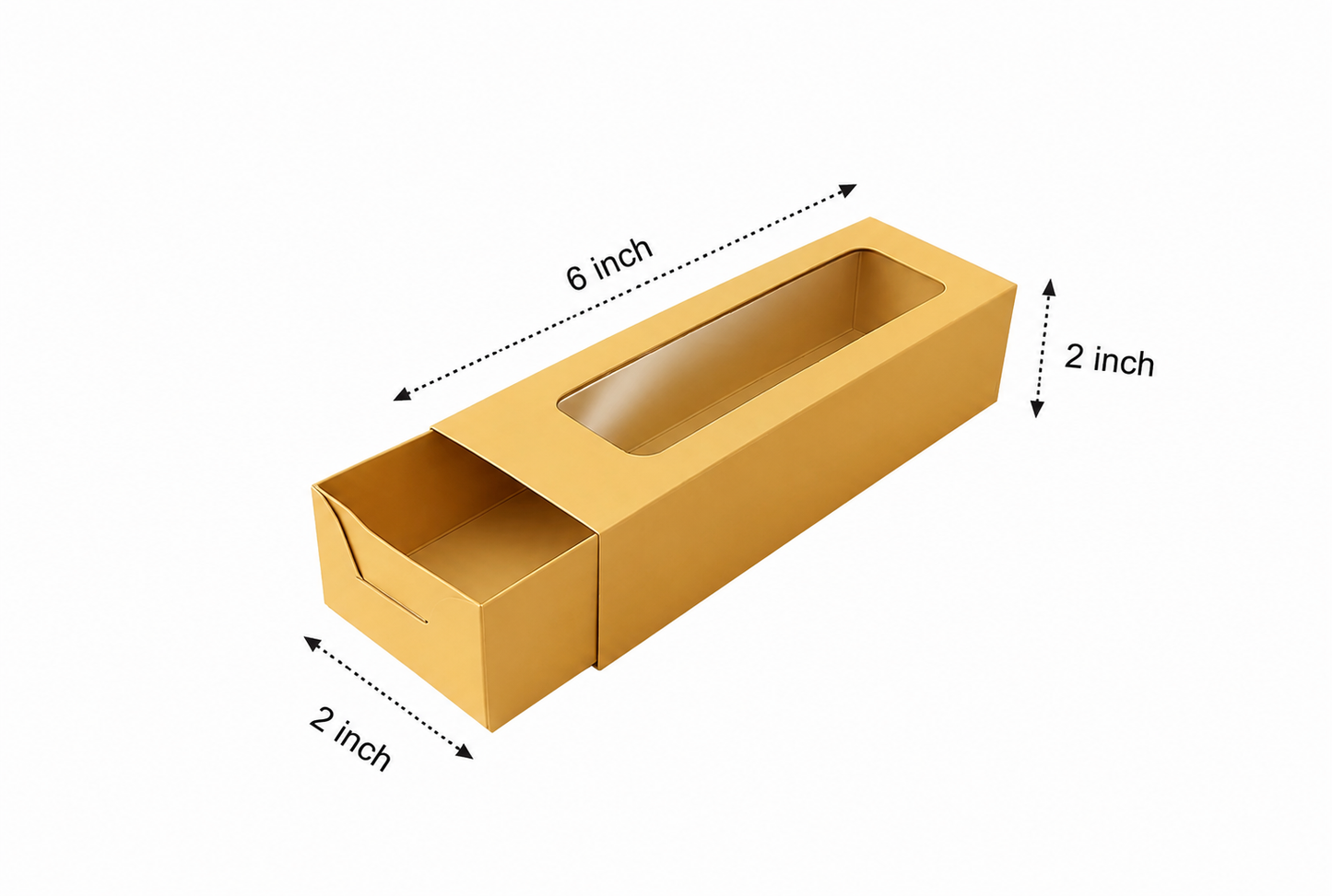 L6xW2xH2inch 6 Macaron Brown Virgin Kraft Paper Slider Box-1000/Ctn