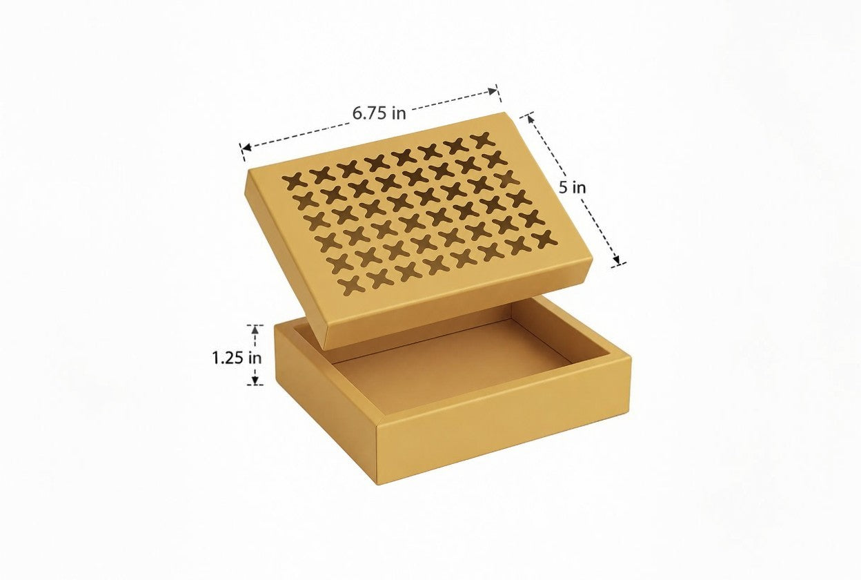 L6.75xW5xH1.25 inch 6 Piece Chocolate Netted Design Brown Virgin Kraft Paper-1000/Ctn