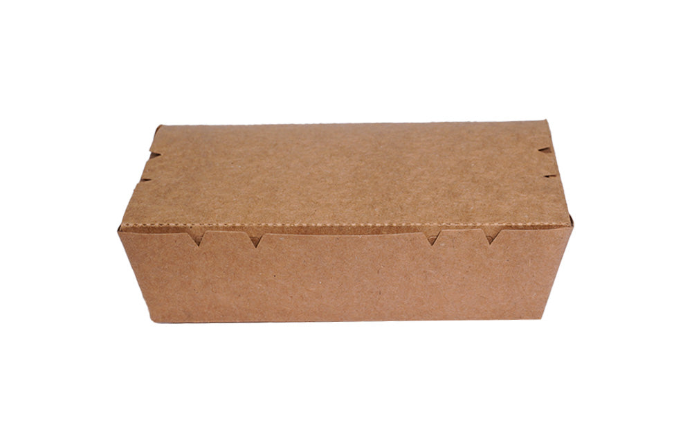 900ml Durable kraft paper lunch box with grease-resistant design Perfect for rice meals, snacks, and takeaway food