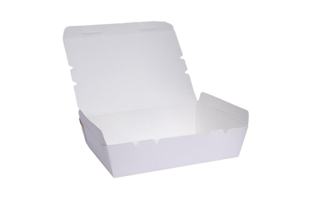 L15xW100xH4.5cm 700ml White Kraft Food Grade Lunch Box-750/Ctn