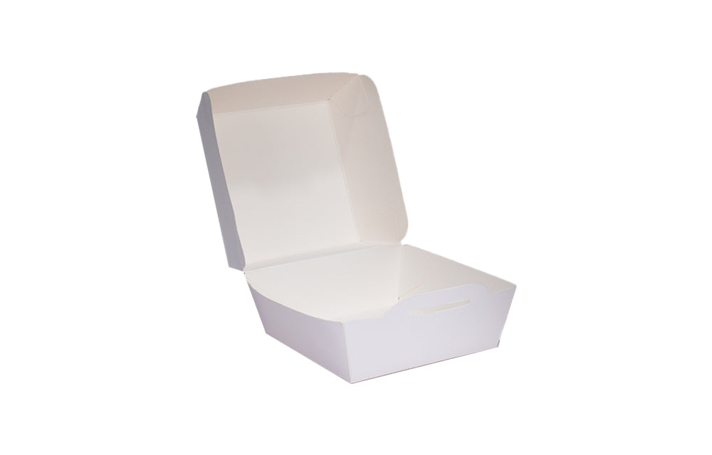 L11.2xW11.2xH9 cm White Virgin Kraft Paper Burger Box-3000/Ctn
