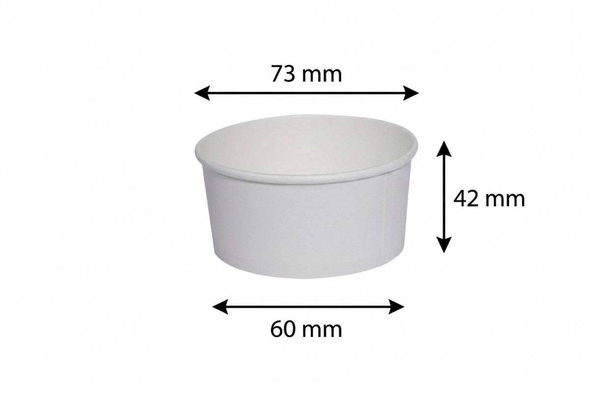 100ml Kraft White paper Takeaway container Food-grade with leak-resistant Suitable for soups, noodles, and hot or cold takeaway items.