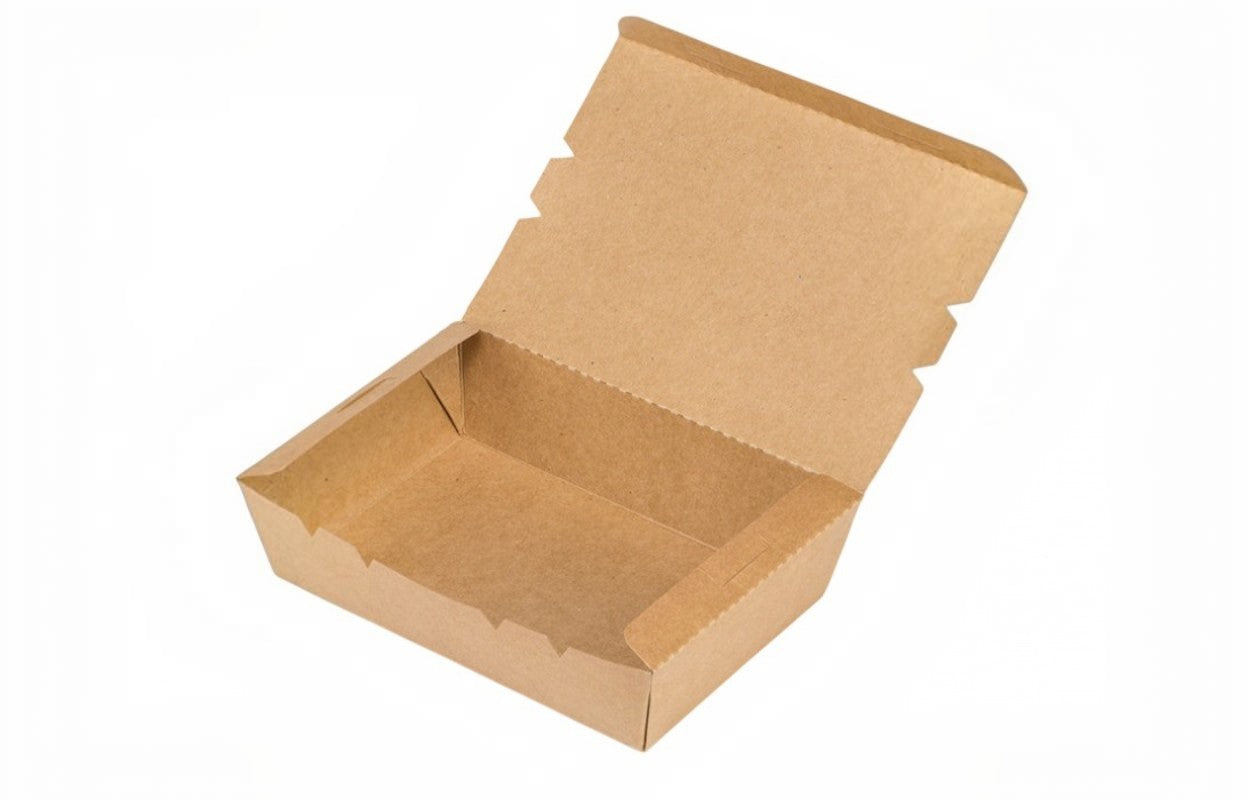 1600ml Brown Kraft Food Grade Paper Lunch Box-500/ctn