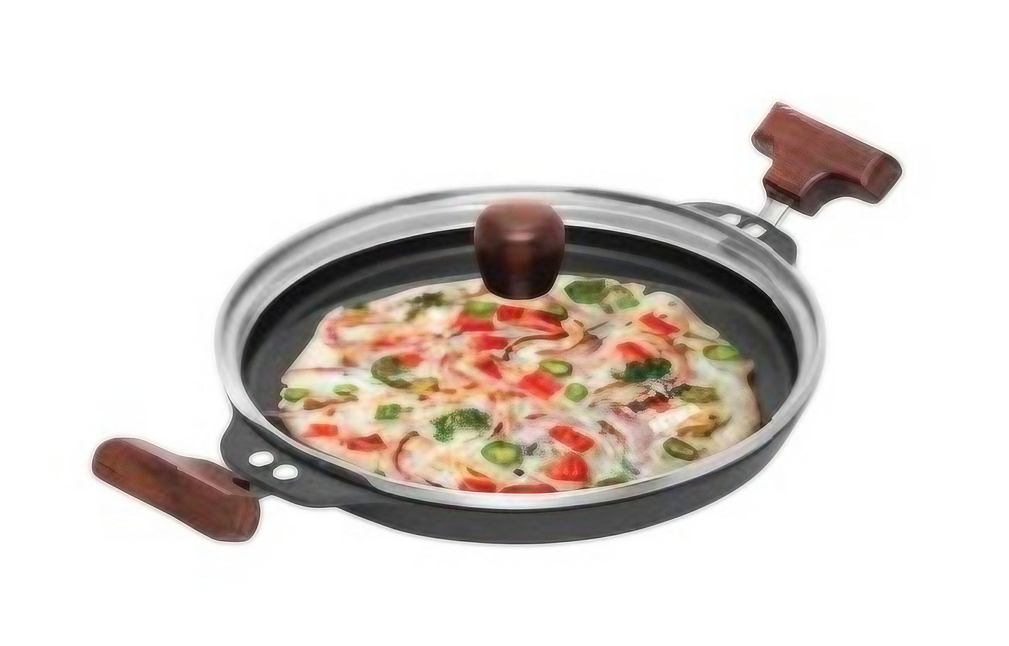 Nonstick 24cm Uttapam Pan with Glass Lid