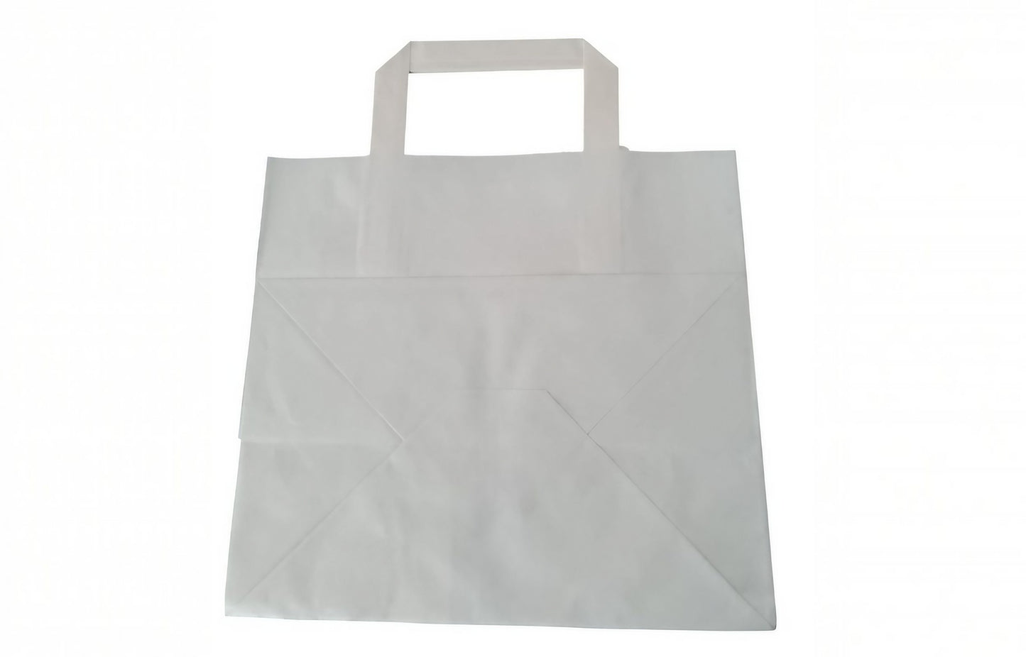 Kraft White Flat Handle Paper Bag H21.5xW24xG15cm