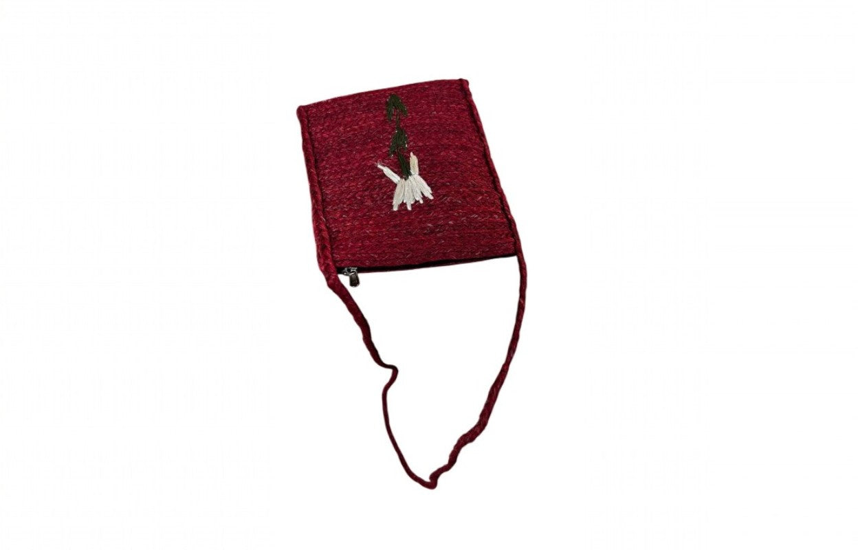 Banana Fiber Maroon Slit Bag