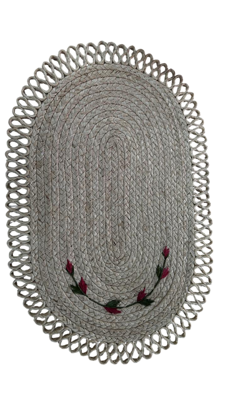 Banana Fiber White Table mat