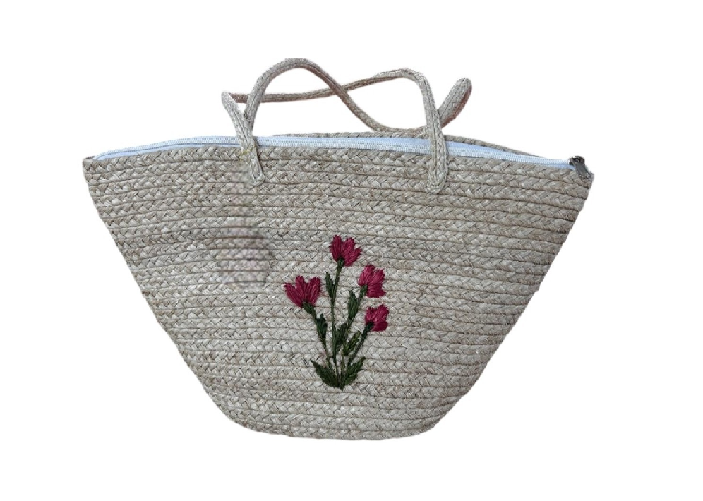 Banana Fiber White hand Bag