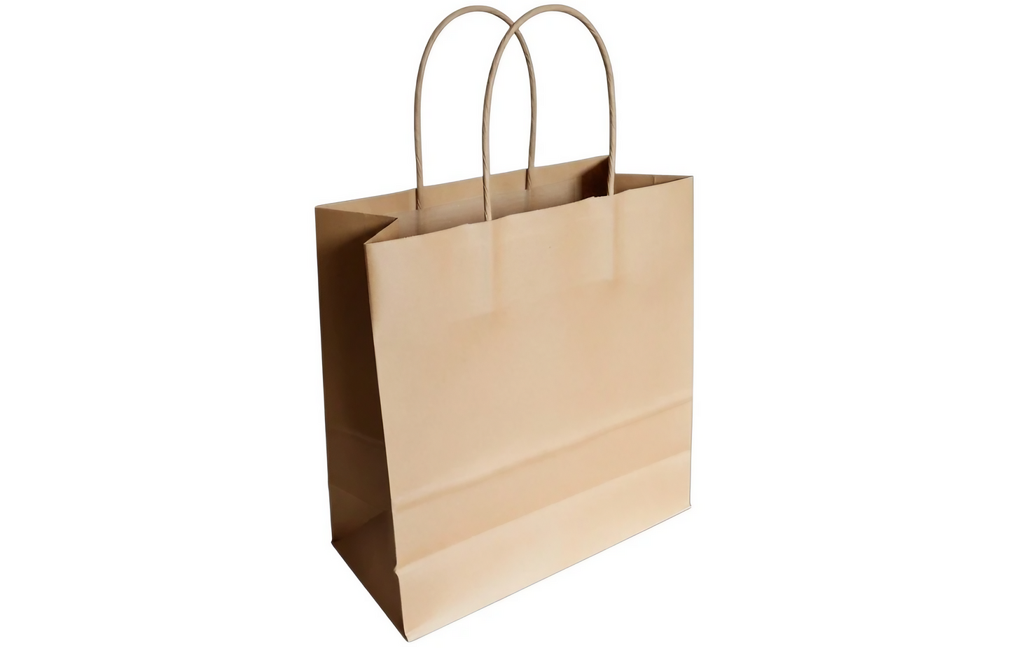 H21.5xW21.5xG15 cm- Brown Kraft Paper Bag With Twisted Handle