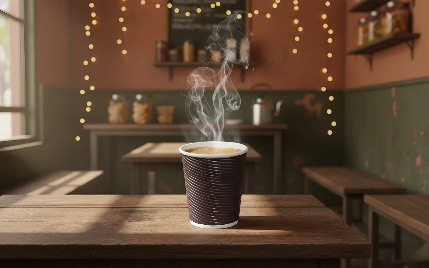 7oz ripple wall paper cup designed for serving hot beverages like coffee and tea, providing better heat protection and comfortable grip.
