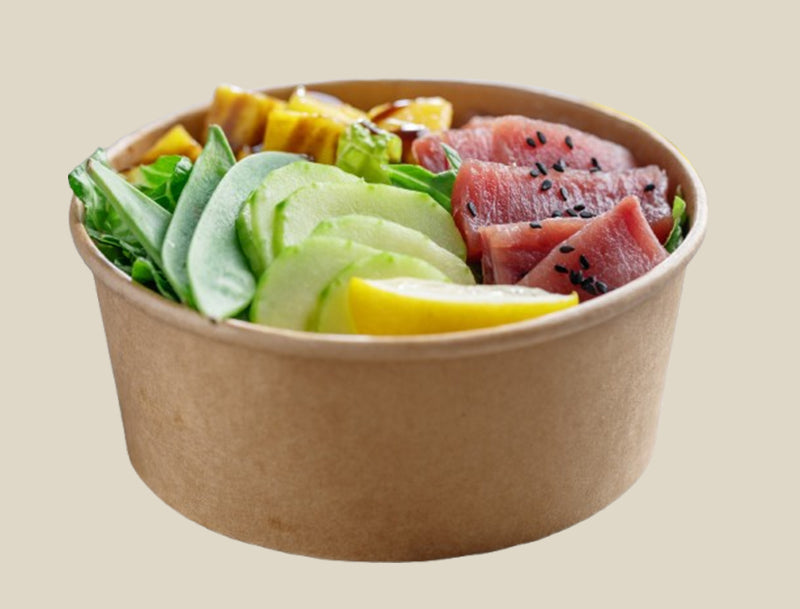 Flat salad bowl with lid