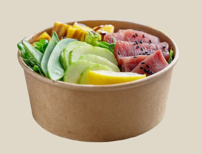 Flat salad bowl with lid