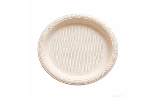 10-Inch Cornstarch Round Plate Biodegradable
