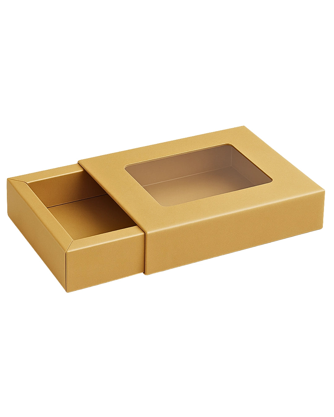 L8.72xW7xH1.25 inch 12 Piece Chocolate Slider box Brown Virgin Kraft Paper With Window-1000/Ctn