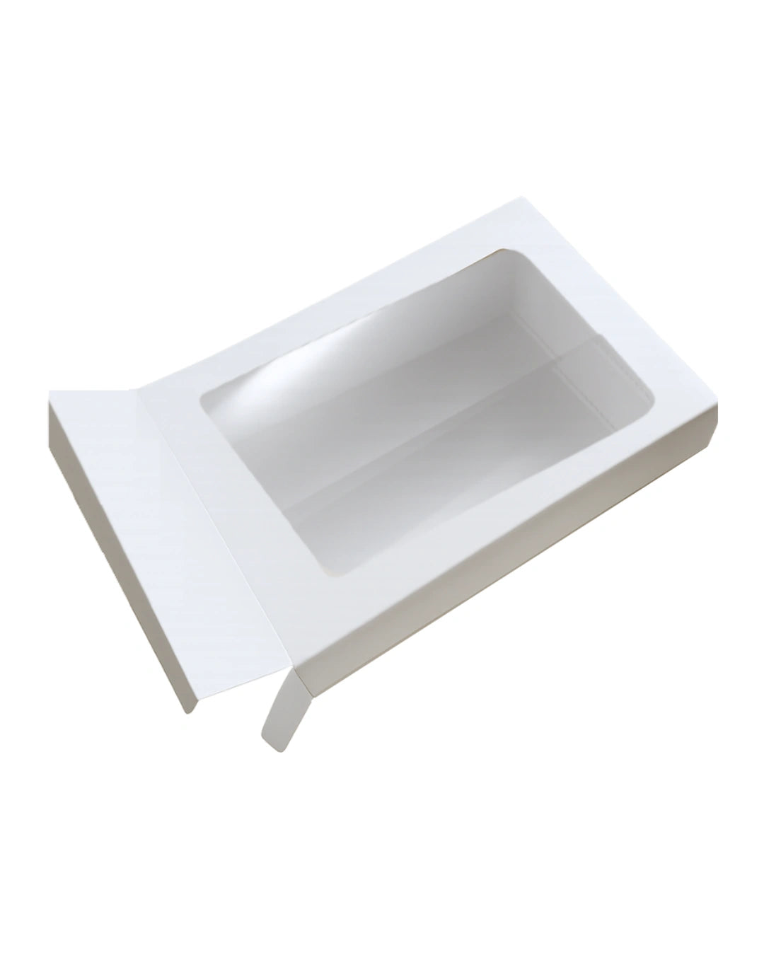 L7.25xW5.5xH1.25inch 12 Piece Chocolate Side Opening Box White Virgin Kraft Paper With Window-1000/Ctn