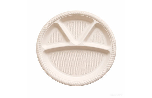 12-inch 4 compartment Plate Biodegradable