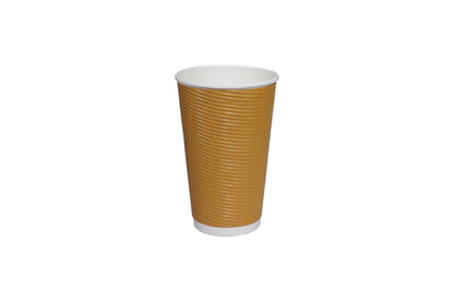 16oz ripple wall paper cup designed for serving hot beverages like coffee and tea, providing better heat protection and comfortable grip.