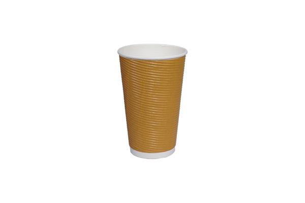 16oz ripple wall paper cup designed for serving hot beverages like coffee and tea, providing better heat protection and comfortable grip.