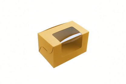 L3xW2xH2 inch 3 Macaron Box Brown Virgin Kraft Paper With Window-1000/Ctn