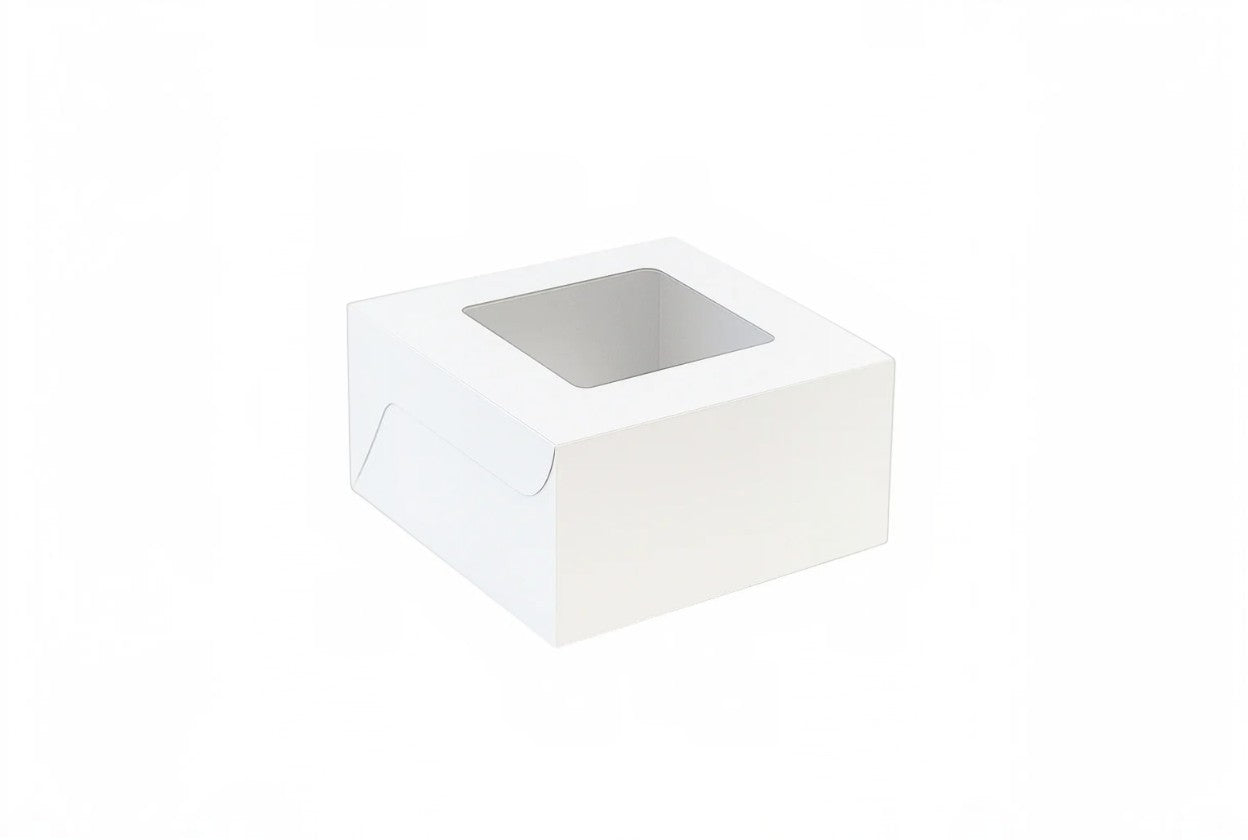 L3xW3xH1.75 inch 1 Brownie Box White virgin Kraft Paper With Window-1000/Ctn