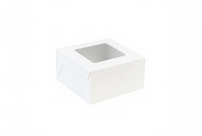 L3xW3xH1.75 inch 1 Brownie Box White virgin Kraft Paper With Window-1000/Ctn
