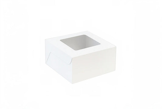 L3xW3xH1.75 inch 1 Brownie Box White virgin Kraft Paper With Window-1000/Ctn