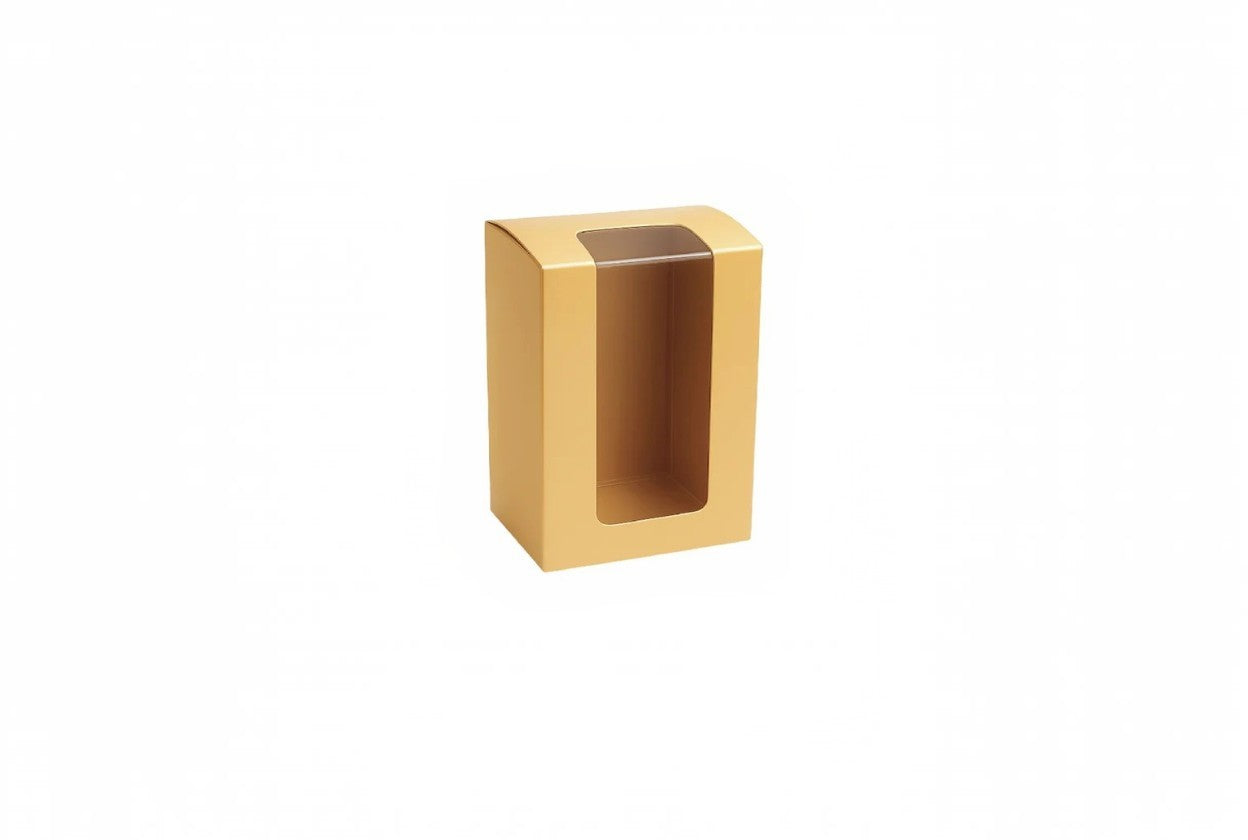 L3xW3xH5 inch 6 Cookie Standup Box Brown Virgin Kraft Paper With Window-1000/Ctn