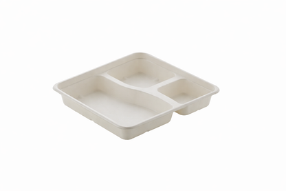 3 Compartment Bagasse Meal Tray 100% Compostable