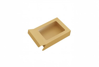 L7.25xW5.5xH1.25inch 12 Piece Chocolate Side Opening Box Brown Virgin Kraft Paper With Window-1000/Ctn