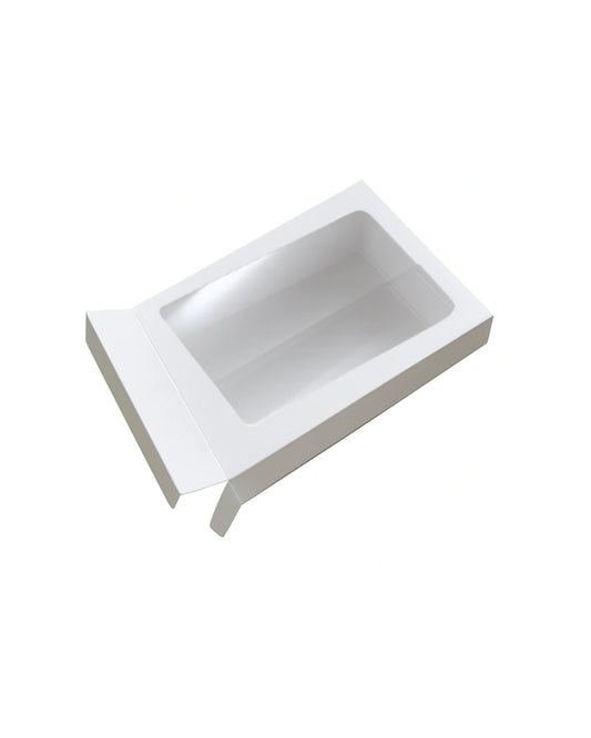 L3.75xW3.75xH1.25inch 4 Piece Chocolate Side Opening Box White Virgin Kraft Paper With Window-1000/Ctn