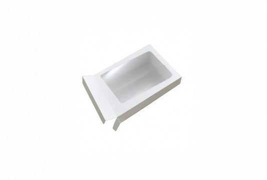 L7.25xW5.5xH1.25inch 12 Piece Chocolate Side Opening Box White Virgin Kraft Paper With Window-1000/Ctn