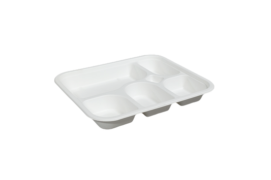 5 Compartment Bagasse Meal Tray 100% Compostable