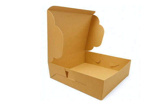 L8xW8xH5 inch 1/2kg Brown Virgin Kraft Paper Cake Box Without Window-1000/Ctn
