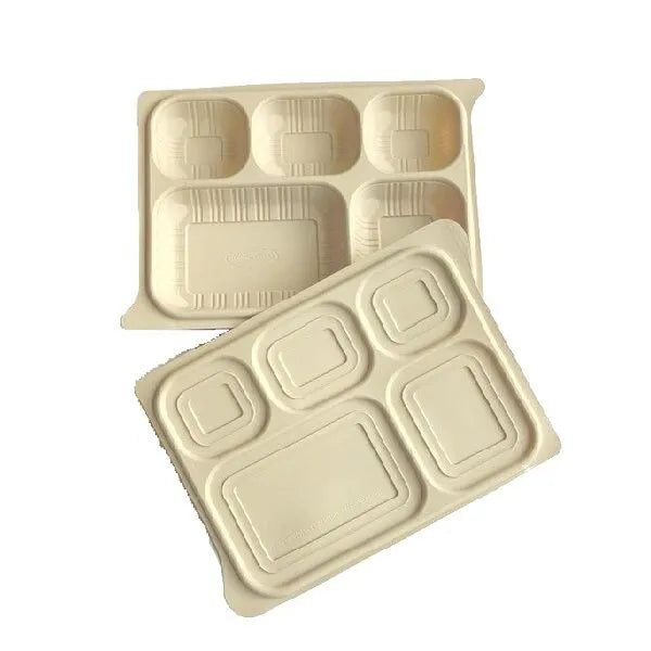 Lid For L24xW20cm3 Compartment Cornstarch Meal Tray(Signature)