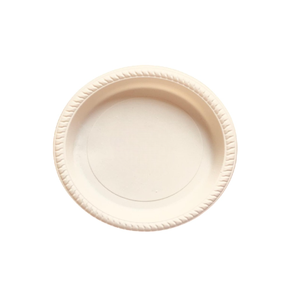 6-Inch Cornstarch Round Plate Biodegradable