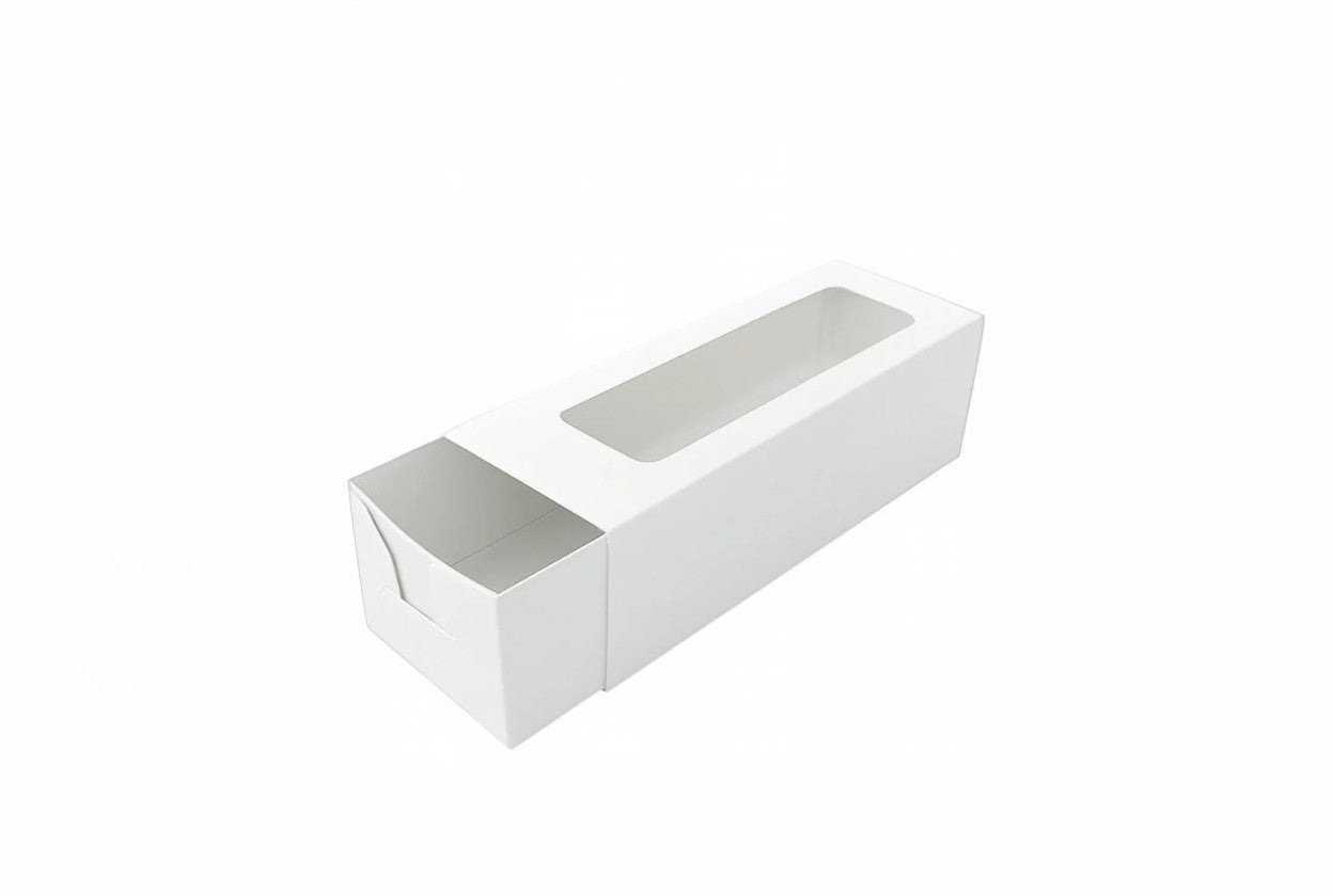 L6xW2xH2inch 6 Macaron White Virgin Kraft Paper Slider Box-1000/Ctn