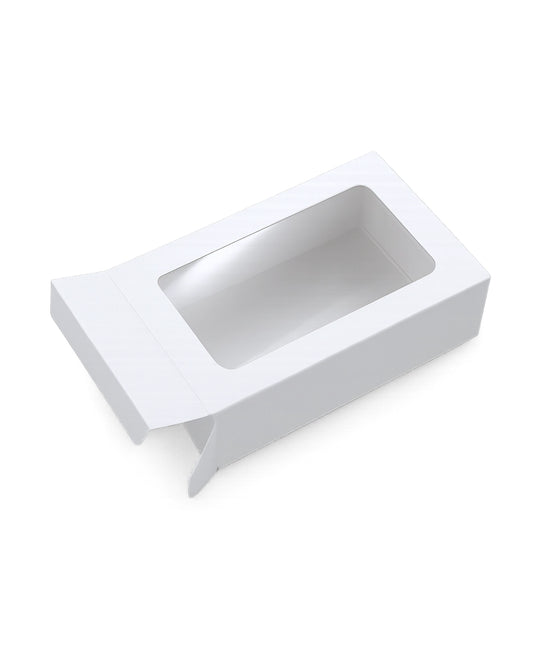 L5.5xW3.75xH1.25inch 6 Piece Chocolate Side Opening Box White Virgin Kraft Paper With Window-1000/Ctn